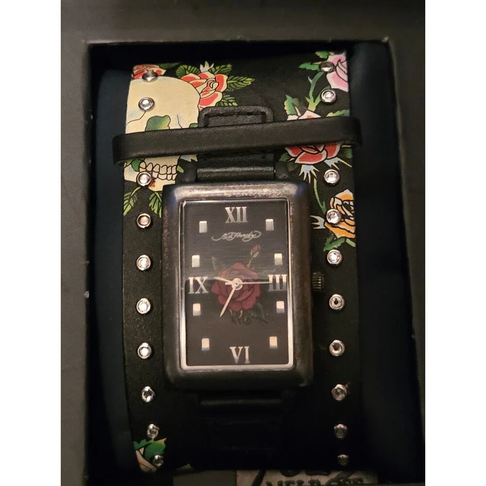 Ed Hardy Skull Leather Band  Collection Watch (SG-29)